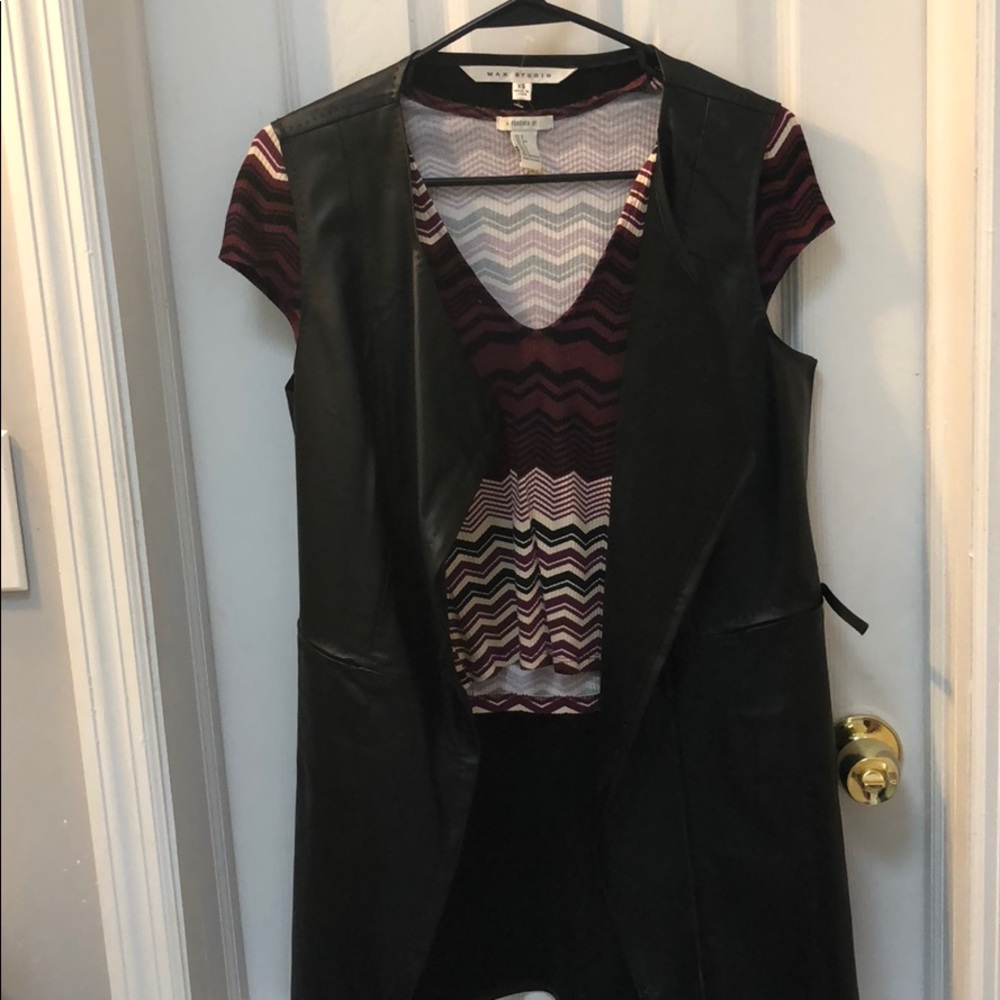 Faux leather blazer